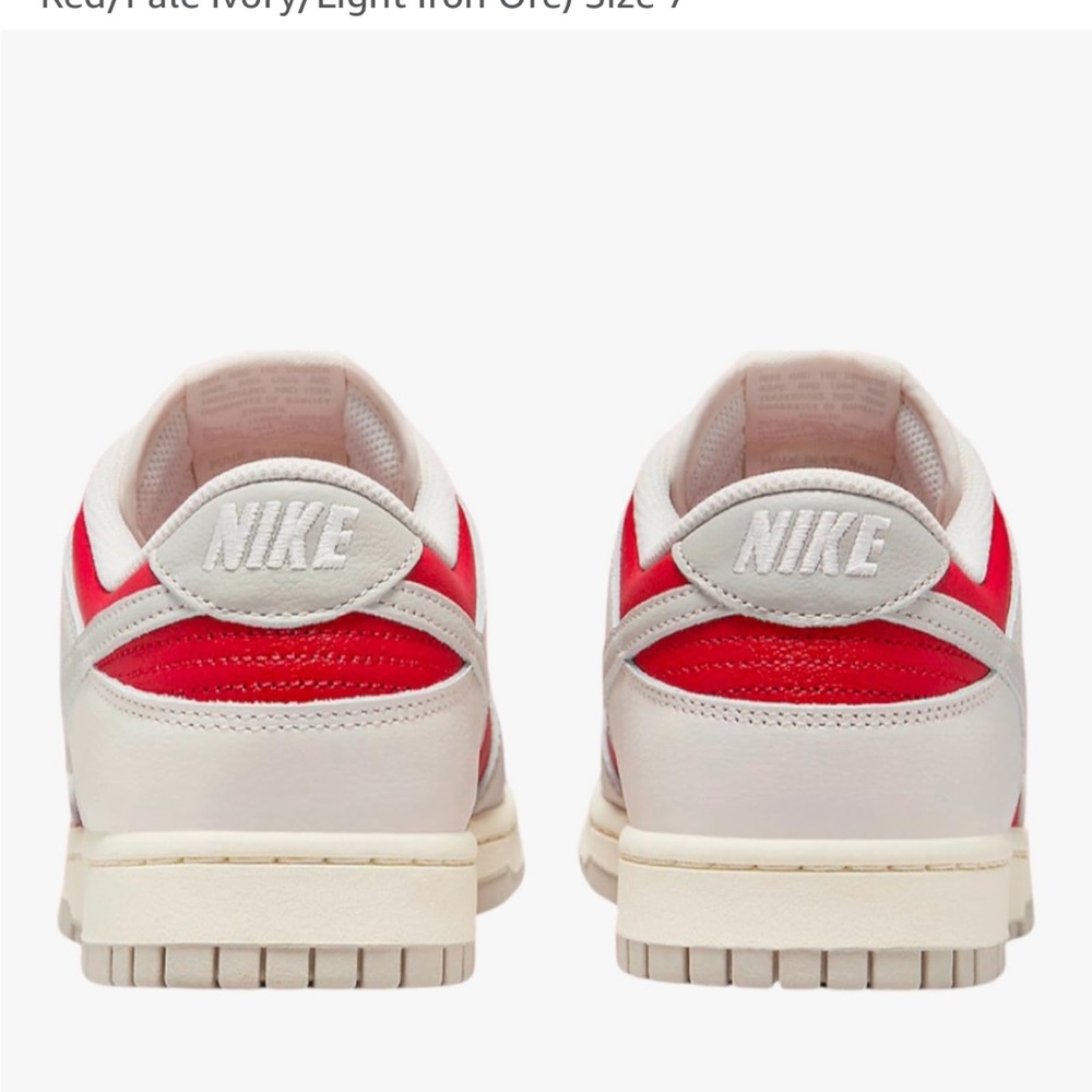 Nike Dunk Low Light Iron Ore Gym Red Men's Sz 11  HJ9093-030 Grey White Red - Picture 4 of 9